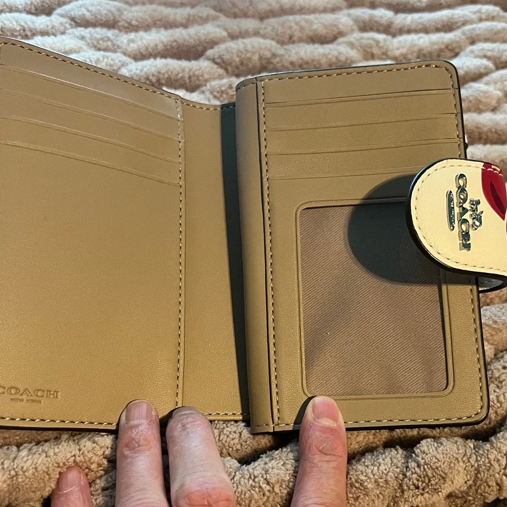 Coach Cream and Red Cherry Wallet - Picture 5 of 7